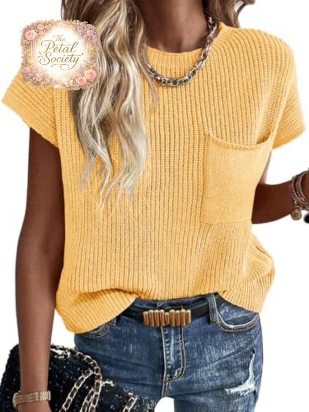Womens Ribbed Knit Sweater Vest Loose Fit Sleeveless Pullover